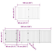 Produktbild för Hundgrind med dörr vikbar 6 paneler 480 cm poppel