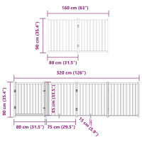 Produktbild för Hundgrind med dörr vikbar 12 paneler svart 960 cm poppel