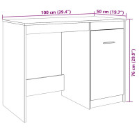 Produktbild för Skrivbord åldrat trä 100x50x76 cm konstruerat trä