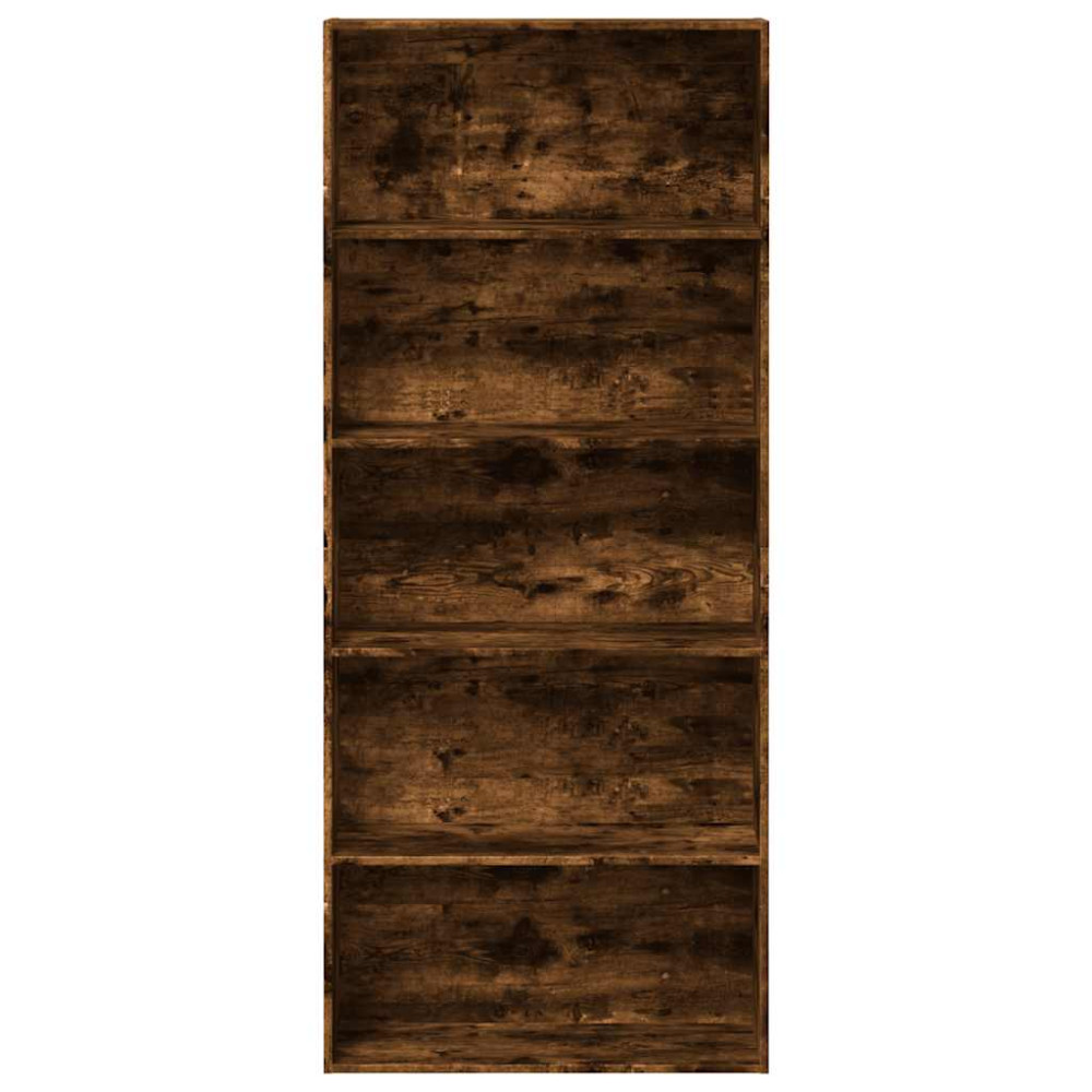 Produktbild för Bokhylla rökfärgad ek 80x30x189 cm konstruerat trä