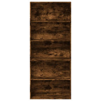 Produktbild för Bokhylla rökfärgad ek 80x30x189 cm konstruerat trä