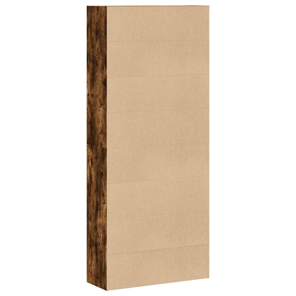 Produktbild för Bokhylla rökfärgad ek 80x30x189 cm konstruerat trä