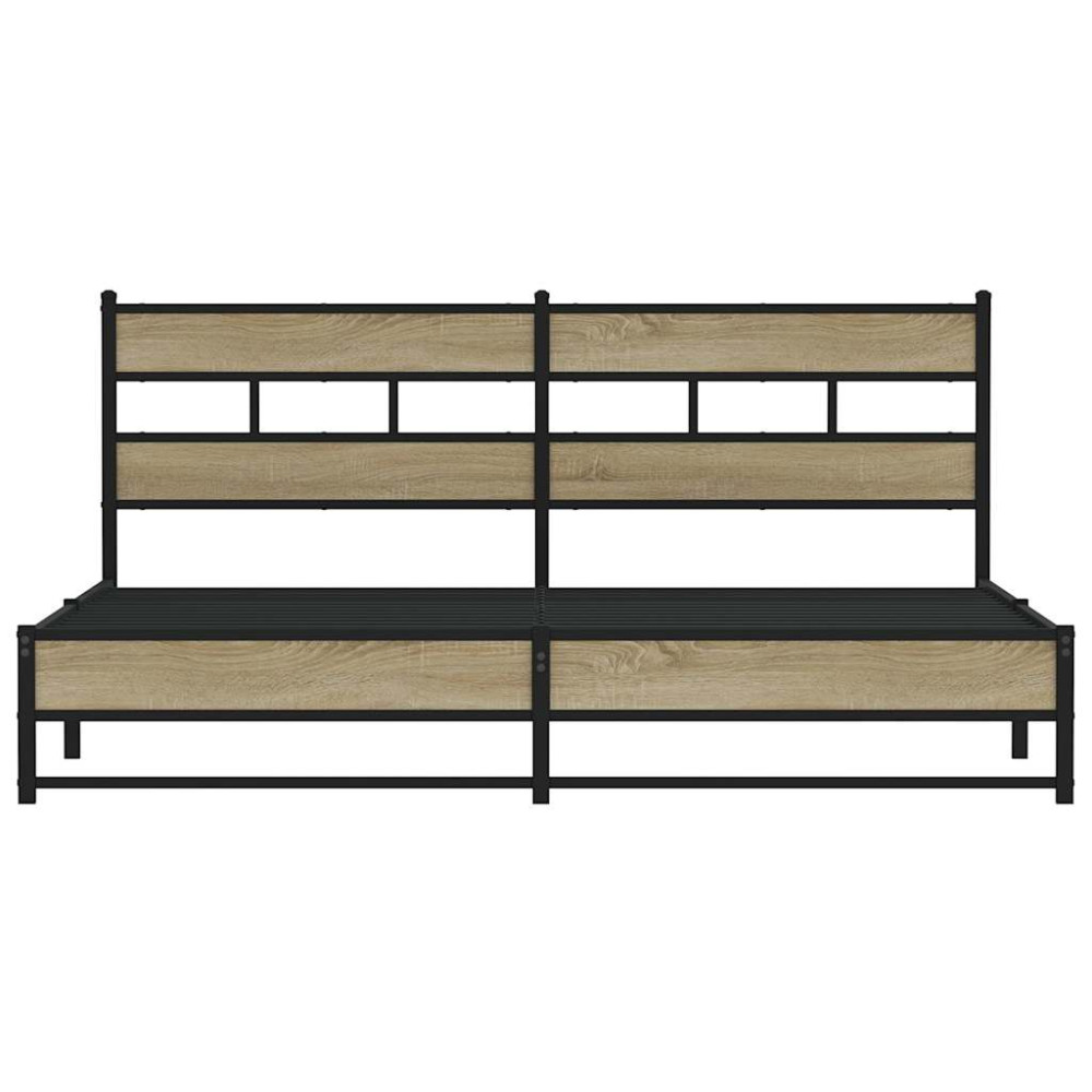 Produktbild för Sängram utan madrass metall sonoma-ek 183x213 cm