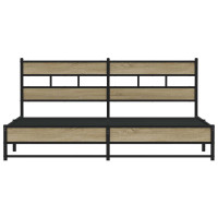 Produktbild för Sängram utan madrass metall sonoma-ek 183x213 cm