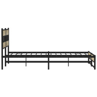 Produktbild för Sängram utan madrass metall sonoma-ek 183x213 cm