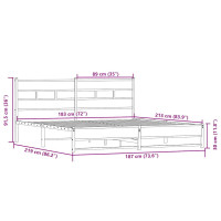 Produktbild för Sängram utan madrass metall sonoma-ek 183x213 cm