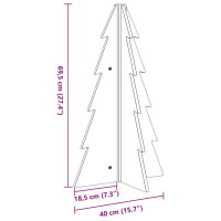 Produktbild för Julgran trä vit 69,5 cm massiv furu