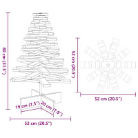 Produktbild för Julgran trä vit 80 cm massiv furu