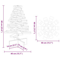 Produktbild för Julgran trä vit 60 cm massiv furu