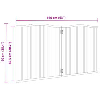 Produktbild för Hundgrind hopfällbar 2 paneler svart 160 cm poppel