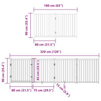 Produktbild för Hundgrind med dörr vikbar 12 paneler 960 cm poppel