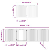 Produktbild för Hundgrind med dörr vikbar 6 paneler 480 cm poppel