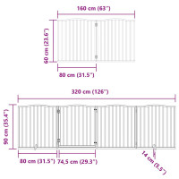 Produktbild för Hundgrind med dörr vikbar 12 paneler vit 960 cm poppel