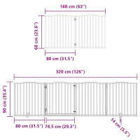 Produktbild för Hundgrind med dörr vikbar 12 paneler svart 960 cm poppel