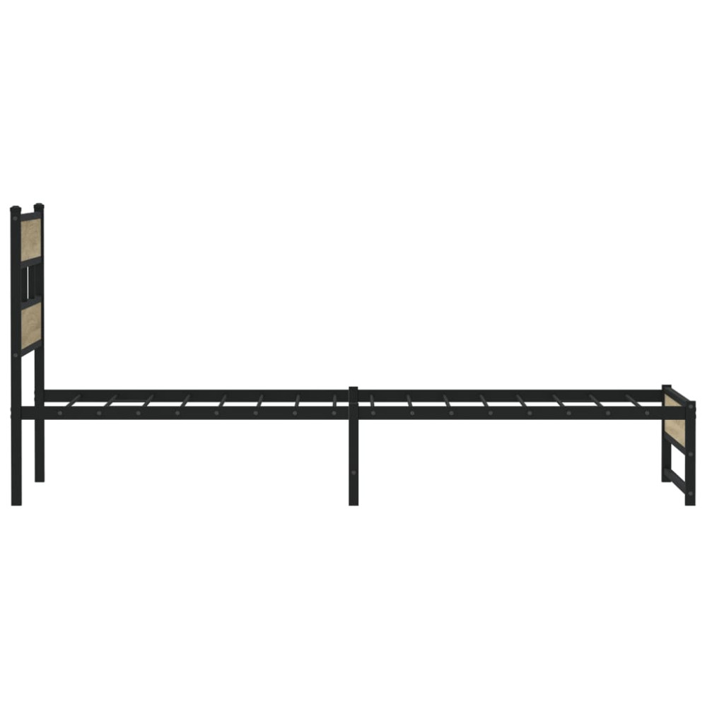 Produktbild för Sängram utan madrass metall sonoma-ek 100x190 cm