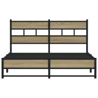 Produktbild för Sängram utan madrass metall sonoma-ek 140x190 cm