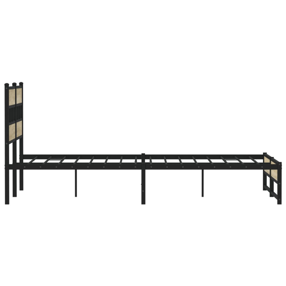 Produktbild för Sängram utan madrass metall sonoma-ek 140x190 cm