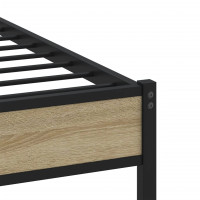 Produktbild för Sängram utan madrass metall sonoma-ek 140x190 cm