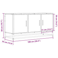 Produktbild för Tv-bänk svart 100x35x50 cm konstruerat trä och metall