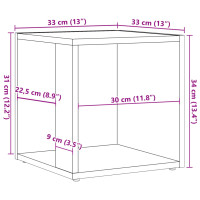 Produktbild för Sidobord åldrat trä 33x33x34 cm konstruerat trä