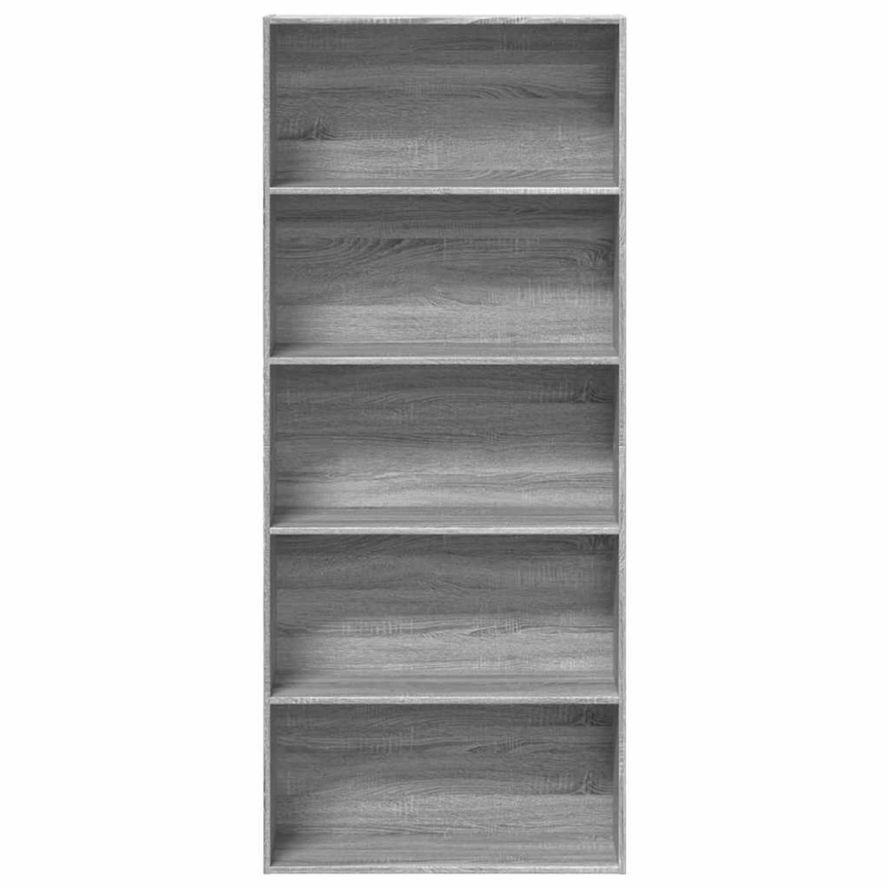 Produktbild för Bokhylla grå sonoma 80x30x189 cm konstruerat trä