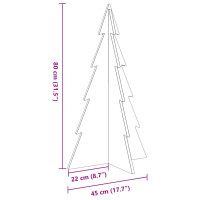 Produktbild för Julgran trä vit 80 cm massiv furu