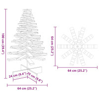 Produktbild för Julgran trä vit 100 cm massiv furu