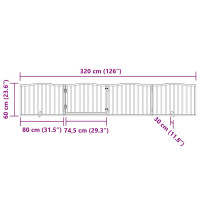 Produktbild för Hundgrind med dörr vikbar 4 paneler 320 cm poppel