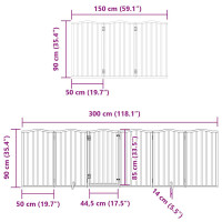 Produktbild för Hundgrind med dörr vikbar 15 paneler 750 cm poppel