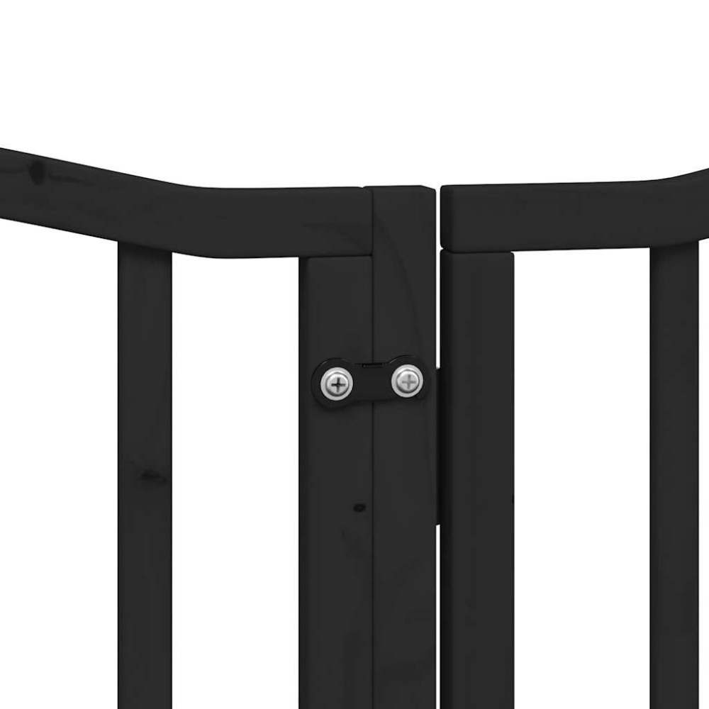Produktbild för Hundgrind med dörr vikbar 15 paneler svart 750 cm poppel