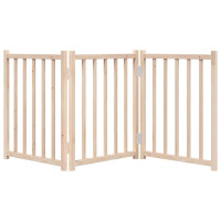 Produktbild för Hundgrind hopfällbar 3 paneler 150 cm massivt granträ