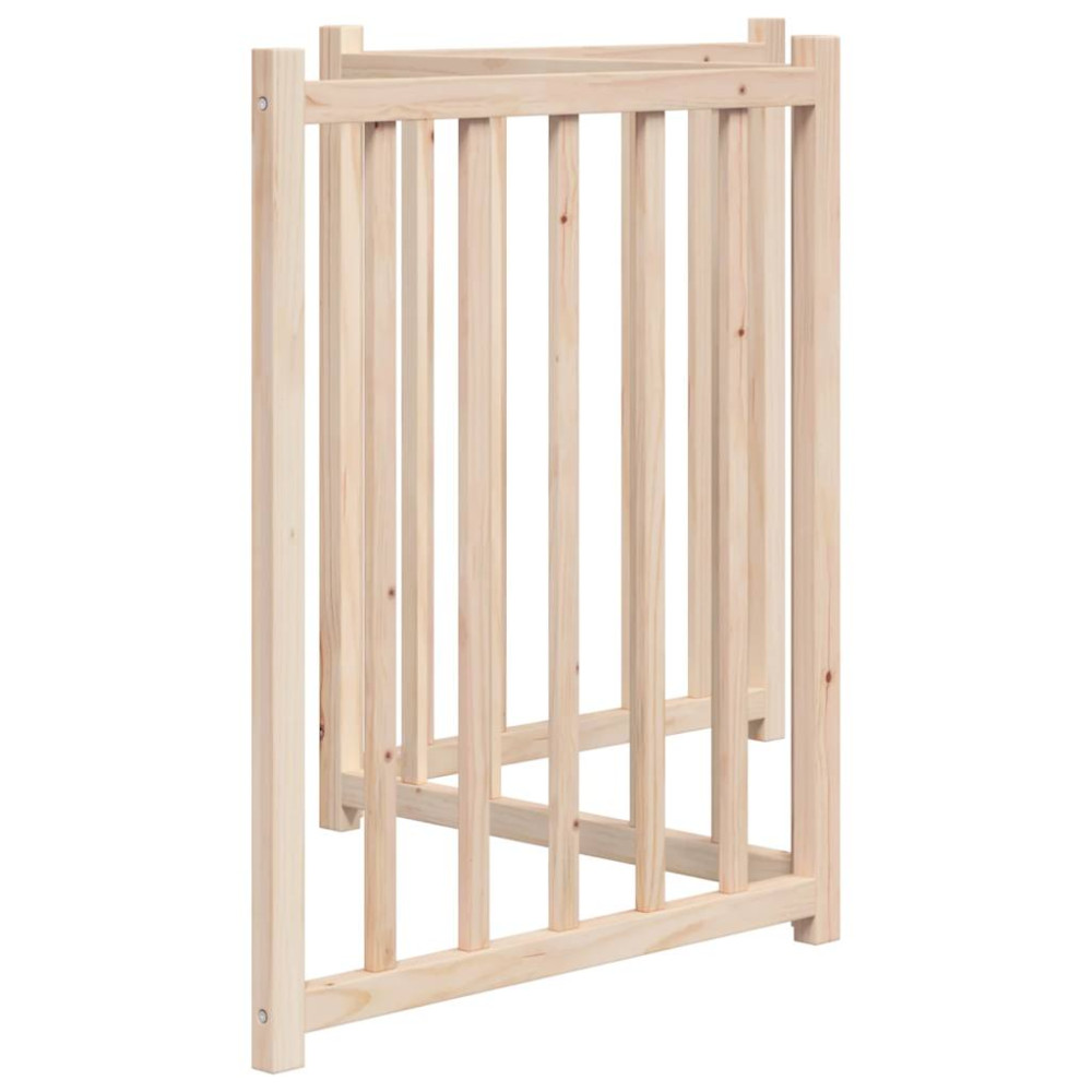 Produktbild för Hundgrind hopfällbar 3 paneler 150 cm massivt granträ
