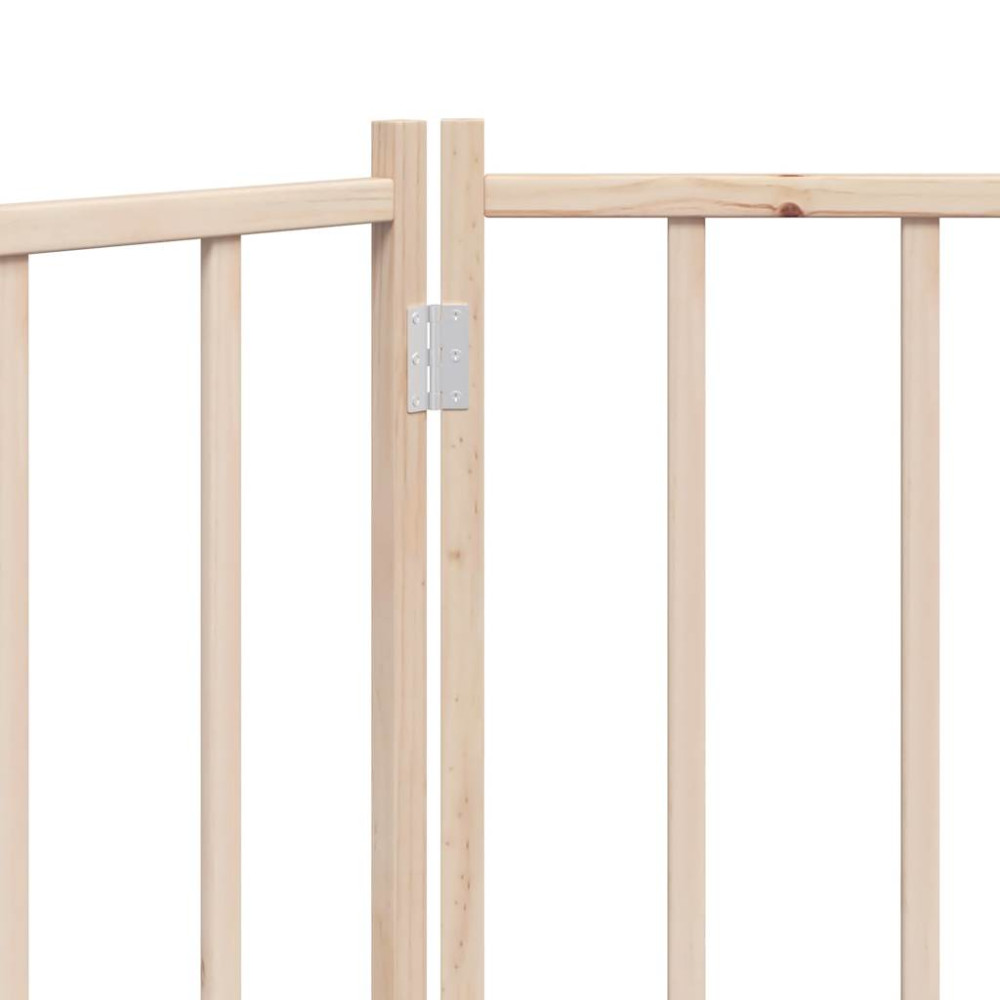 Produktbild för Hundgrind hopfällbar 3 paneler 150 cm massivt granträ