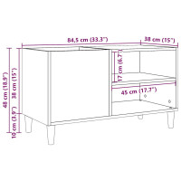 Produktbild för Stereobänk åldrat trä 84,5x38x48 cm konstruerat trä