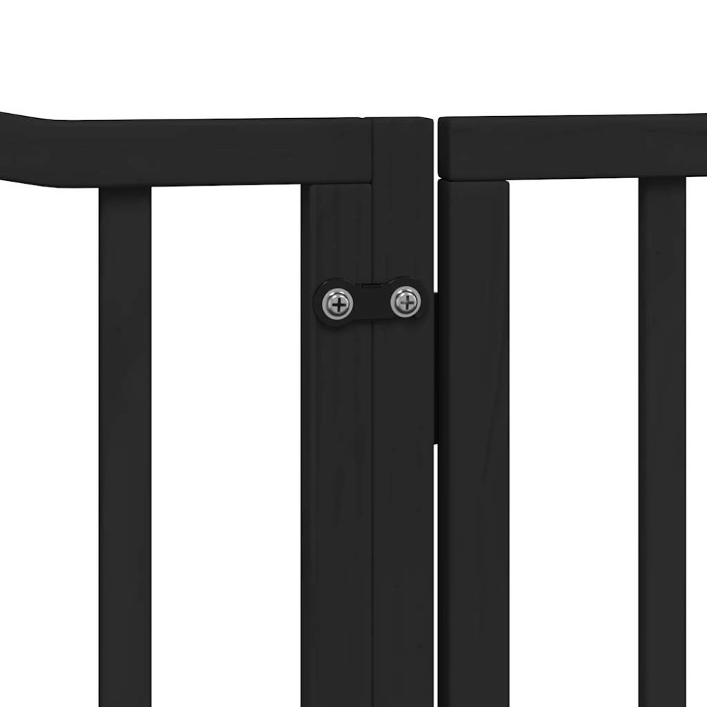 Produktbild för Hundgrind med dörr vikbar 12 paneler svart 960 cm poppel