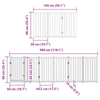 Produktbild för Hundgrind med dörr vikbar 12 paneler svart 600 cm poppel