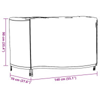 Produktbild för Överdrag för utemöbler 2 st svart 140x70x90 cm vattentät 420D