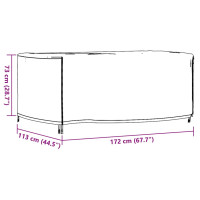 Produktbild för Överdrag för utemöbler 2 st svart 172x113x73 cm vattentät 420D