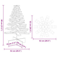 Produktbild för Julgran i trä 80 cm massiv furu