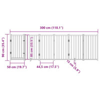 Produktbild för Hundgrind med dörr vikbar 6 paneler 300 cm massivt granträ