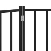 Produktbild för Hundgrind hopfällbar 3 paneler svart 150 cm massivt granträ