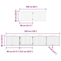 Produktbild för Hundgrind med dörr vikbar 6 paneler brun 480 cm poppel