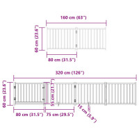 Produktbild för Hundgrind med dörr vikbar 12 paneler brun 960 cm poppel