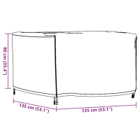 Produktbild för Överdrag för utemöbler 2 st svart 135x135x90 cm vattentät 420D