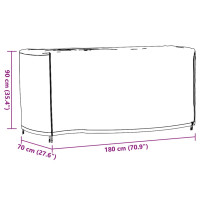 Produktbild för Överdrag för utemöbler 2 st svart 180x70x90 cm vattentät 420D