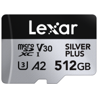 Produktbild för Lexar microSDXC Professional SILVER Plus UHS-I/U3/A2/4K R205/W150 (V30) 512GB