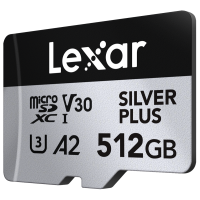 Produktbild för Lexar microSDXC Professional SILVER Plus UHS-I/U3/A2/4K R205/W150 (V30) 512GB