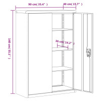 Produktbild för Dokumentskåp antracit och vit 90x40x140 cm stål