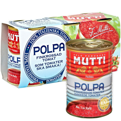 Mutti Polpa Finkrossad Tomat 3 x 400 g