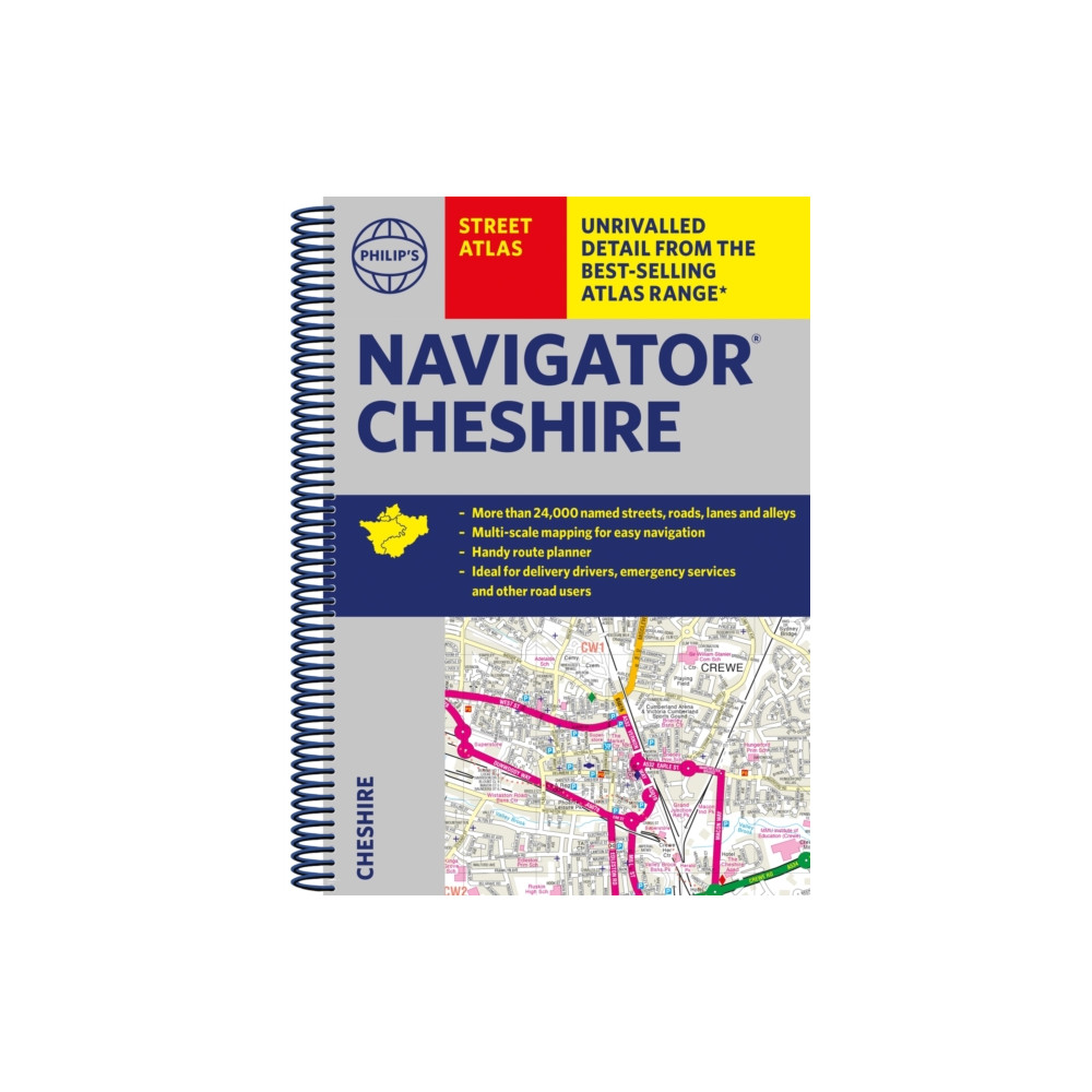 Produktbild för Philip's Navigator  Street Atlas Cheshire (bok, spiral, eng)